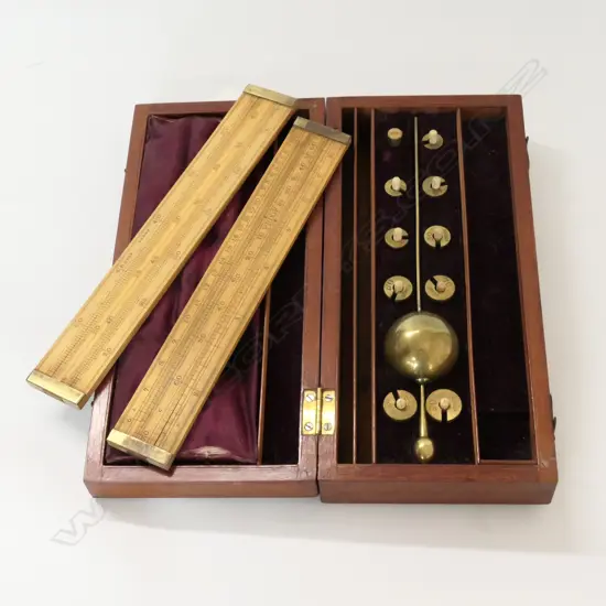 SIKES' HYGOMETER IN MAHOG CASE, w SCALES, NO THERMOMETER